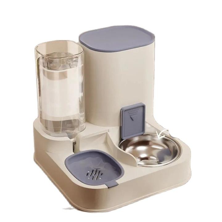 Dispensador De Agua Para Gatos Con Gran Capacidad Y Separación Seco-Moist Para Alimentador Automático Contenedor De Alimentos