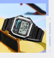 Reloj Deportivo Exterior SANDA Para Hombres Multifuncional Alarm Clock Cronógrafo Impermeable LED Digital Con Tiempo Doble - details 15