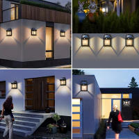 Luz De Pared Solar De Tungsteno Con Sensor De Movimiento IP65 Impermeable LED Para Patio Pared De Madera Porche Granero Balcón - details 1