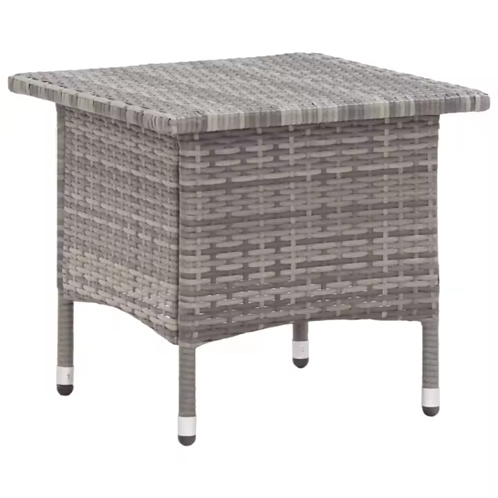 Mesita de Centro de trinquete sintético gris 50x50x47 cm - 1