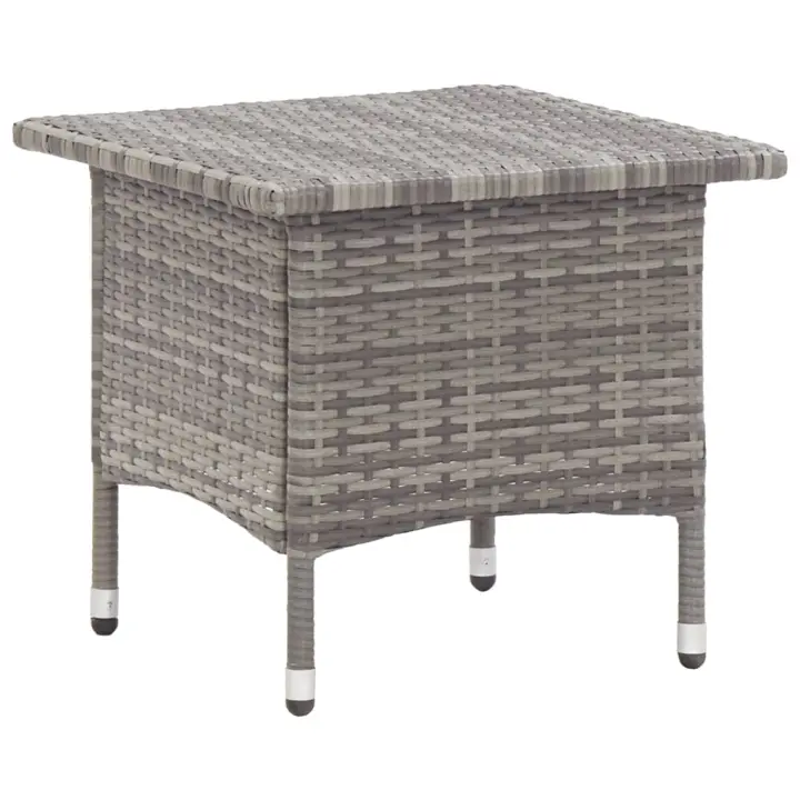 Mesita de Centro de trinquete sintético gris 50x50x47 cm - 1