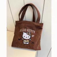 Bolso De Mano Con Bordado De Gato Grande Capacidad Versátil De Corduroy Bolso Pequeño Para Mujer Para Salir Bolso De La Madre - details 8