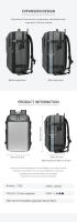 Men Travel Backpack vacuum compression 17 inch Laptop Backpack Business Large Capacity school Backpack Expanded Hiking backpack - details 2