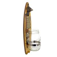 CAPRILO REGALOS & DECORACIÓN Abridor Botellas Pared de Madera y Metal con Bote para Chapas "Tabla Surf-Cerveza Fría". Cuadros y Apliques. Adornos. Destapadores. Regalos Originales. Decoración Hogar. 11,50 x 9 x 33,50 cm - details 1