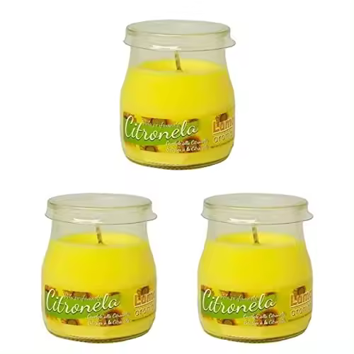 Valmoni Sport Pack 3X Velas Citronela Perfumada Frasco Cristal Yogur - 1