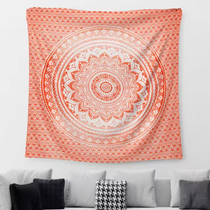 NQT Toalla de Playa - Tapiz con Estilo de Mandala Indio - 2x2m - Pareo 60% Algodón y 40% Poliéster, Manta Picnic,Yoga, Antiarena, Multiusos, Decoracion Pared - 1