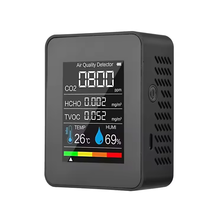 Detector de CO2, medidor de calidad del aire, comprobador de calidad del aire interior, color negro - 1