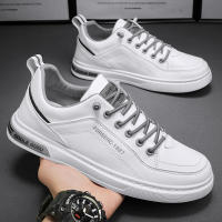 Zapatos Casuales Para Hombre En Blanco Tenis Ligeros Zapatos Vulcánicos Blanco Zapatos Todoterreno Hombre Plataforma Sin Cordones - details 1