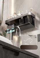Estante De Pared Para Baño De Aluminio Aviación Organizador De Hogar Accesorios Y Suministros Para Secador De Pelo Soporte Cráneo Montado En La Pared - details 11