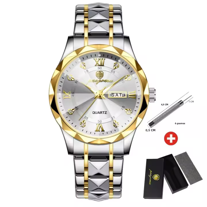 Reloj De Pulsera Para Hombre POEDAGAR Marca De Lujo Impermeable Luminoso Con Fecha Y Día De La Semana Acero Inoxidable Quartz - 1