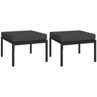 vidaXL Mesa de centro de jardín acero 60x60x35 cm Gris, Arena, Negro Conjunto Terraza Muebles Jardín Exterior Juego de Muebles de jardín Mueble Jardín Exterior Muebles de Salon Exterior - details 2