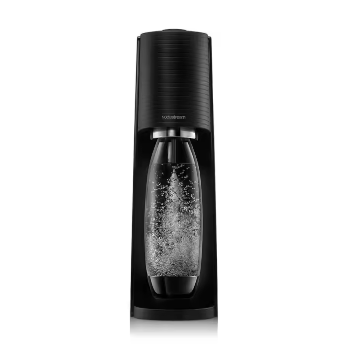 Sodastream Terra - Máquina de agua con gas y botella de agua con gas de 1 litro, fabricante de bebidas retro con botella de agua sin BPA y botella de gas CO2 de conexión rápida para agua carbonatada - 1