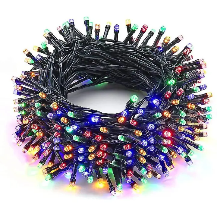 Cadena de luces navideñas de colores, 20 m, 200 LED, para exteriores, 8 modos de luz, decoración navideña, luces LED impermeables para árbol de Navidad - 1