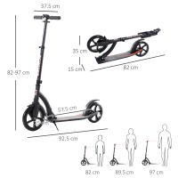 Patinete Infantil Kickscooter Ajustable con amortiguación Altura regulable a partir de 14 años Aluminio 92,5x37,5x87-101,5 cm - details 5