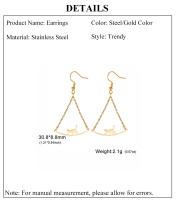 Pendientes Colgantes De Gato Caminante Dorado Cazador Para Mujer Joyería De Acero Inoxidable Regalo Kitten Drop Earrings - details 3