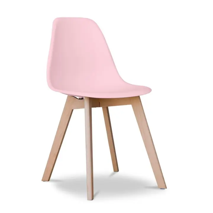 ORION91 Silla ARA Color Rosa Chicle y Patas Haya 46x55x83 cm Comedor Oficina Salón Teletrabajo Cocina - SpazioLuzio - 1