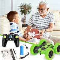 Coche de control remoto Para acrobacias, 2,4 GHz, doble cara, rotación de 360 °, toditerro, 4WD, para niños y niñas de 6 A 12 años, color verde - details 4