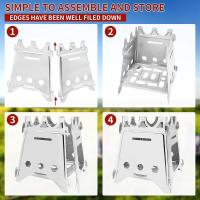 Estufa De Camping Portátil Con Acero Inoxidable Plegable Y Ligera Para Madera Ideal Para Excursionismo Viajes BBQ Picnic Al Aire Libre - details 3