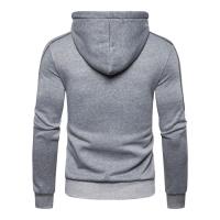 Chaqueta De Moda Para Hombres Con Capucha Cierre De Cremallera Manga Larga Sudadera De Fleece Casual Deportiva Talla Grande Negro Blanco - details 2