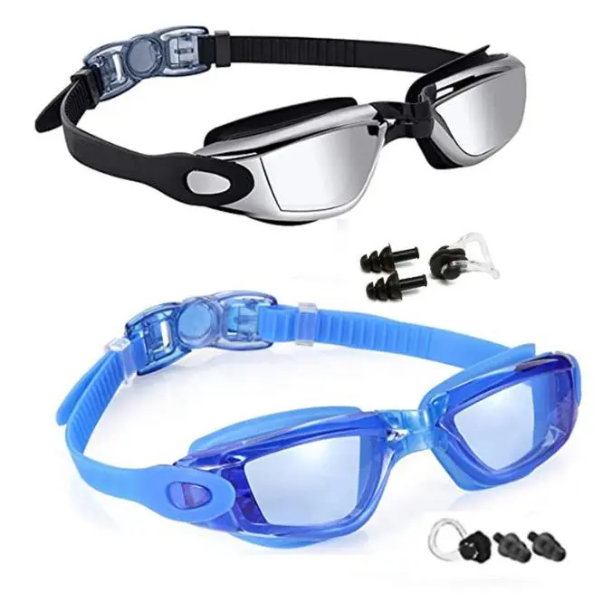 2 Gafas de Natation para adultos, helbres, Mujeres, adolescentes y niños mayores de 8 años, Protección antivaho y UV - 1