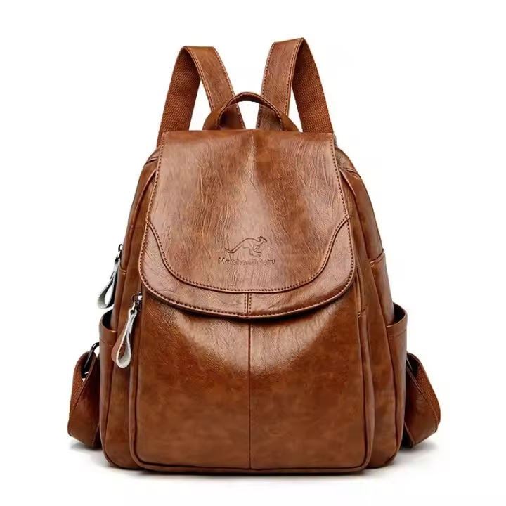 Mochilas de cuero para Mujer bolsos de hombro femeninos Vintage bolsos de viaje casuales Mochilas escolares 9 colores - 1