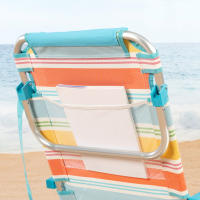 Aktive - Pack 2 sillas playa plegables aluminio 5 posiciones con cojín, 48x47x74 cm, bolsillos lateral y trasero, asas tipo mochila, ligeras y reclinables, diseño a rayas multicolor, camping, jardín, modelo santorini - details 5