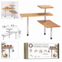 LILI HOME 🔹 Estantería de Esquina de 3 Niveles 🔹 📏 Dimensiones: 📐 Altura total: 39 cm 📐 Largo máximo: 43 cm 📐 Ancho de los estantes: 18 cm. ✔ Material resistente y elegante: Superficies de madera con acabado natural y estructura d - details 0