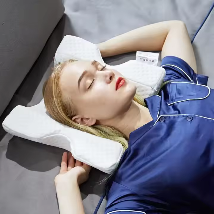 Almohada Ortopédica En Forma De U De Memoria Para El Sueño Almohada Para Mano Hueca Para Dormir De Lado Viajes 100% Algodón - 1