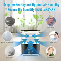 Deshumidificador Eléctrico 1200ML Deshumidificador de Aire Absorbedor de humedad Tanque de Agua Mini deshumidificador portátil Deshumidifier antimoho para el hogar 1 Pieza - details 2