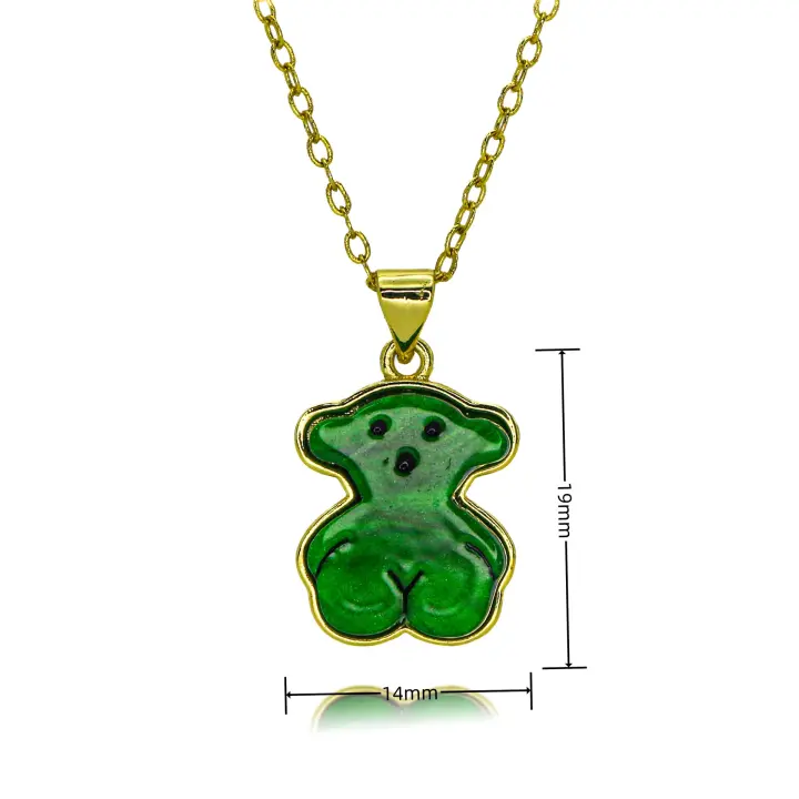Collar, Cadena de collar, juego de pendientes, Gargantilla, pendientes, Cadena, Colgante, joyería, Oso animal de Maple inoxidable para Mujer - 1