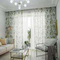 Cortina De Ventana Transparente De Paja De Doble Hoja Gauze Fino Cortina De Tule Voile Para Habitación Moderna Estilo Floral - details 3