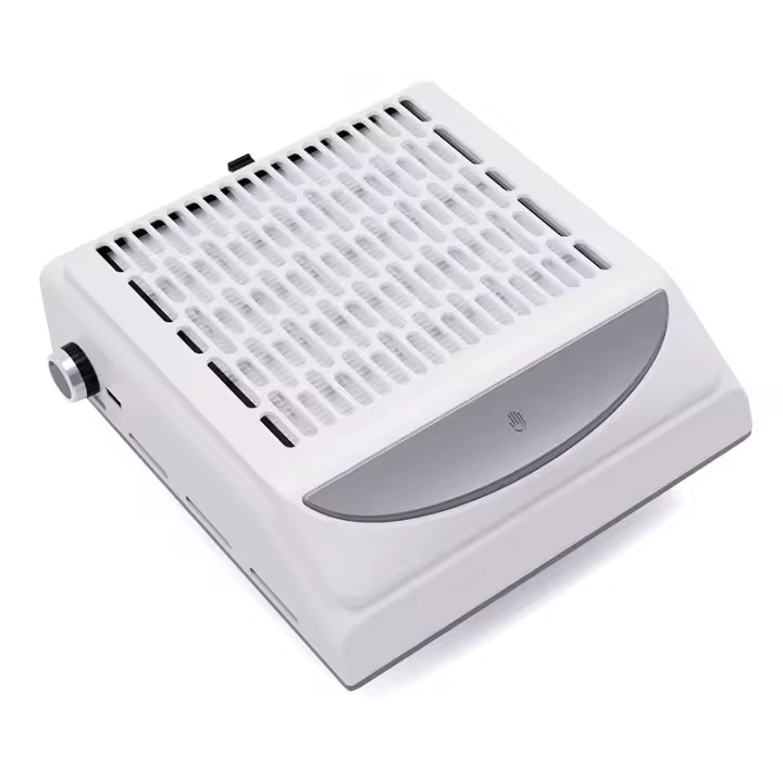 Aspirador de uñas Profesional de 100 W con filtro y velocdad ajustable, ideal para Salón de uñas, manicura, Labrado y Pulido (Blanco) - 1