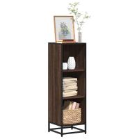 vidaXL Estantería madera de ingeniería 33,5x33x107,5 cm en color Marrón roble/Roble ahumado/Negro y más | almacenamiento funcional diseño moderno para baño dormitorio sala - details 0