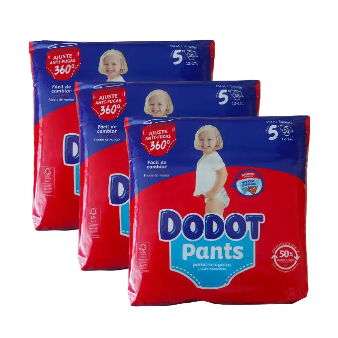 PACK de 3 - PAÑALES-BRAGUITA Dodot Pants TALLA 5  (90 unidades) 12-17 KG - 1