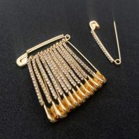 Pins De Seguridad Dorados Con Rhinestones Broches Para Mujer Accesorio Para Ropa Chaqueta Chal Sombrero Clip De Moda - details 12