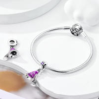 Encanto De Mariposa Morada Y Oso Serie Lindo Bolas De Plata De Ley 925 Para Pulsera Original De 3mm Joyería Para Mujer Regalo - details 29