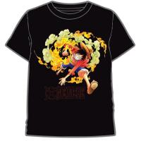 Camiseta Luffy Ataque Black One Piece Talla 8 Años Manga Corta Unisex 100% Algodón Stamina - details 0