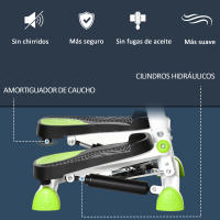 HOMCOM Máquina de Step Stepper Fitness en Casa con Pantalla LCD Manillar y Pedales Antideslizantes Equipo de Ejercicio para Gimnasio Oficina 55x44x108 cm Blanco - details 4