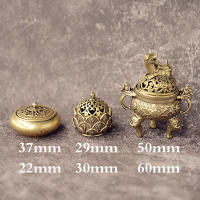 Brass Pocket Lotus Jiuding Incense Burner Hollow Mini Incense Holder Garden Statue Sculpture from Mainland China - details 6