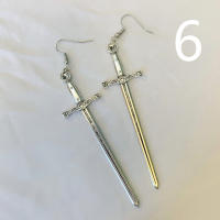 Pendientes Colgantes De Espada Gótica Para Mujer Joyería De Halloween Clásica Y Mística Regalo Elegante Con Doble Hoja Y Anillo - details 17