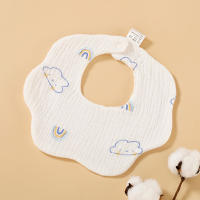 Babero Para Bebé De 6 Capas De Algodón Con Estampado De Pétalos Toalla De Crepe Para Recién Nacidos Y Niños Pequeños Suave Y Cómodo - details 0
