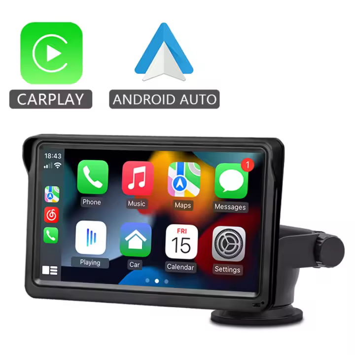 Reproductor Multimedia HIPPBQCC Para Coche Con Pantalla Táctil De 7'' CarPlay Inalámbrico Android Auto USB AUX Para Cámara Trasera - 1