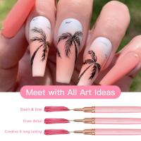 Set De Pinceles Para Arte De Uñas 5Pcs Tamaño 4/8/12/20/25mm Herramienta De Dibujo Y Puntos Para Uñas Material Metálico - details 2