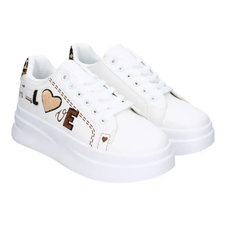 PuntoSalao Zapatillas deportivas planas elegantes para mujer print animal leopardo LHD-115 - 1