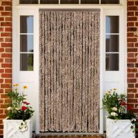 vidaXL Cortina Antimoscas Persiana Protección Chenilla 90x200 cm Color Beige,  Beige y marrón,  beige and dark brown y mas - details 2
