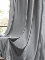 Cortinas De Terciopelo Italiano Gris Para Sala De Estar Y Dormitorio 1 Pieza Alta Sombría (70%-90%) Material 100% Algodón - details 3