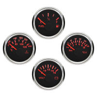 Juego Universal De 4 Medidores 52mm Temporizador De Agua Presión Del Aceite Nivel De Combustible Voltímetro Con Luz Trasera Roja Para Coche Barco Yate 12V - details 4