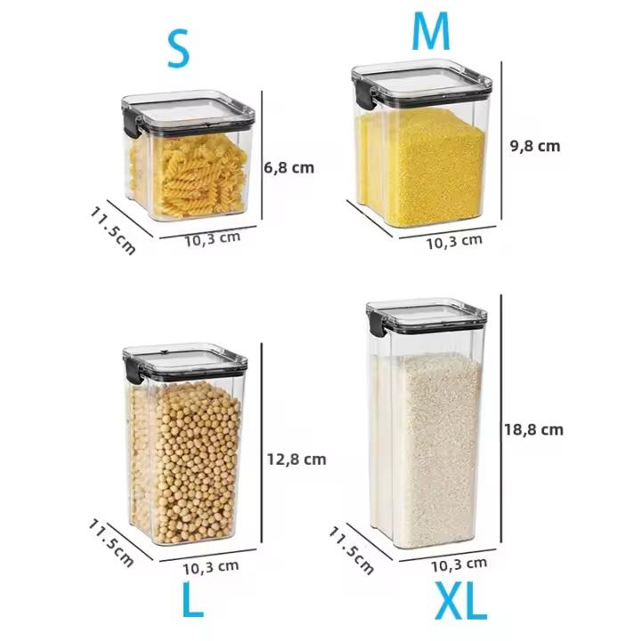 Caja De Almacenamiento De Alimentos Transparente Con Tapa Contenedor Plástico Para Cocina Y Armario Organizador De Alimentos - 1