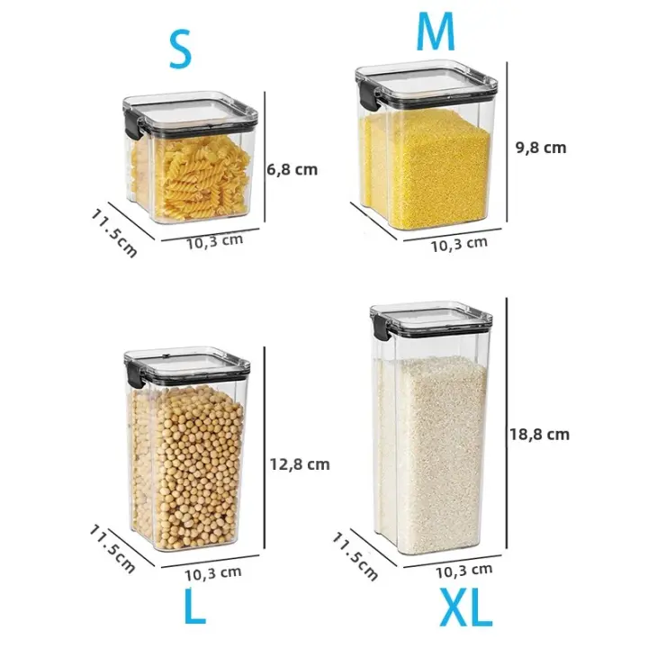Caja De Almacenamiento De Alimentos Transparente Con Tapa Contenedor Plástico Para Cocina Y Armario Organizador De Alimentos - 1