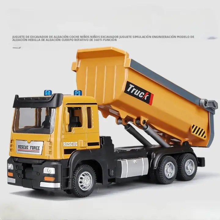 Camión Grúa De Escala 1/50 Modelo De Aleación Diecast Con Sonido Y Luz Juguete De Transporte De Ingeniería Para Colección Regalos Para Niños - 1